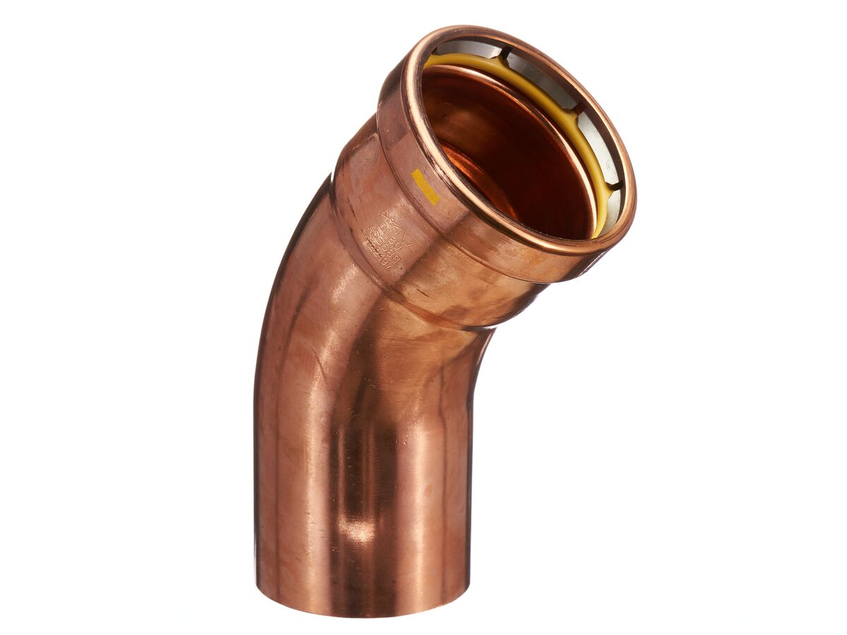 >B< Press Gas Elbow Male & Female 45 Degree x 80mm