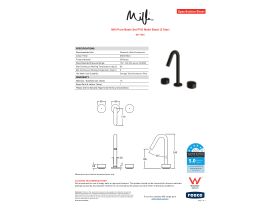 Specification Sheet - Milli Pure Basin Set PVD Matte Black (5 Star)