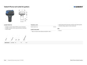 Specification Sheet - Geberit Pluvia Piccolo 19l/s Gutter Outlet