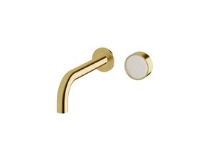 Supporting Image - Sussex Pure Elemental Progressive Wall Basin Mixer System 200mm PVD Brushed Gold (3 Star) Lead Free with Aurora Insert