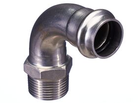 >B< Press Stainless Steel Male Elbow 90 Degree 22mm x 3/4"