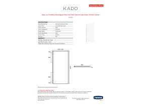 Specification Sheet - Kado Lux Frameless Rectangular Panel with Wall Channel Clear Glass 1000mm Chrome