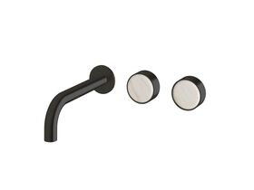 Supporting Image - Sussex Pure Elemental Wall Bath Hostess System 200mm PVD Matte Black with Aurora Insert