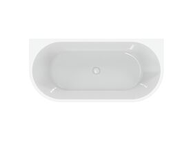 Supporting Image - Posh Solus Back to Wall Freestanding Bath 1600mm with Overflow Gloss White - Top View