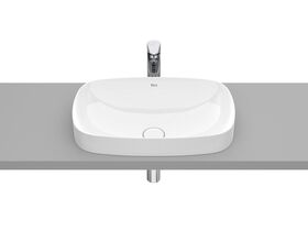 Roca Inspira Soft Rectangle Semi Inset Basin 550mm x 370mm Gloss White