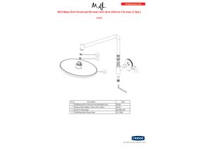 Component Listing - Milli Marq Edit Overhead Shower with Arm 250mm Chrome (3 Star)