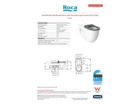 Specification Sheet - Roca Meridian 800 Rimless Back to Wall Pan with Single Flap Seat Grey (4 Star)