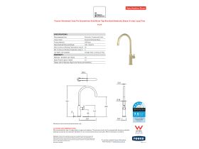 Specification Sheet - Faucet Strommen Vara Fin Gooseneck Sink Mixer Tap Brushed Admiralty Brass (4 Star) Lead Free