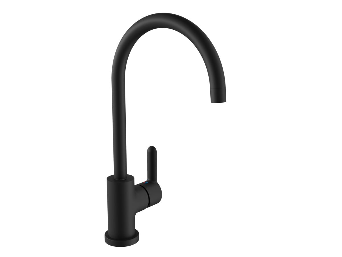 Hero - Nobili Balance Gooseneck Sink Mixer Tap Matte Black (4 Star)
