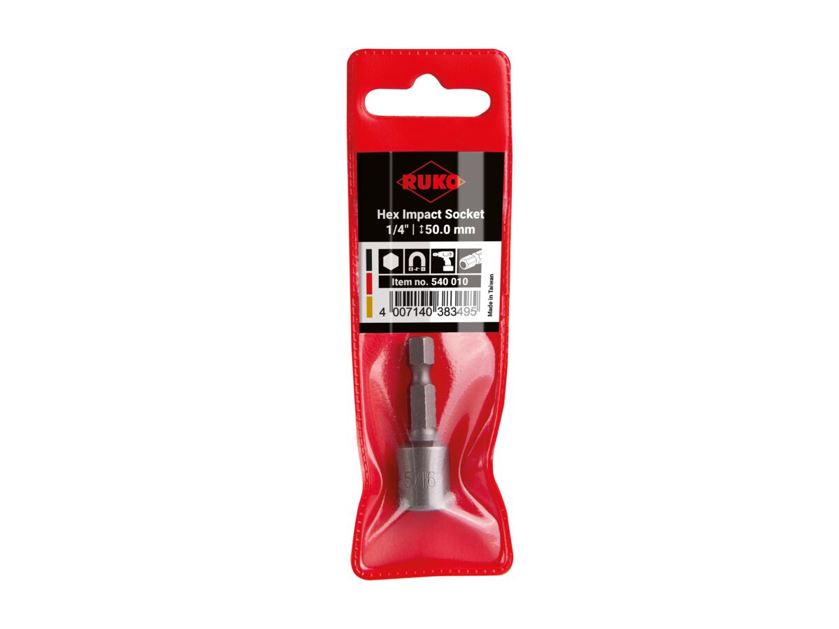 Ruko Hex Impact Socket 1/4" x 65mm