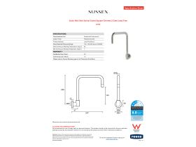 Specification Sheet - Scala Wall Sink Swivel Outlet Square Chrome (3 Star) Lead Free