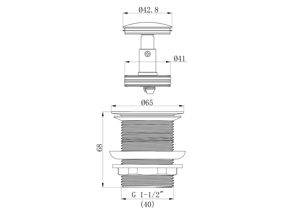 Mizu Drift Pull Out Pop Up Waste 40mm Non-Overflow Gloss