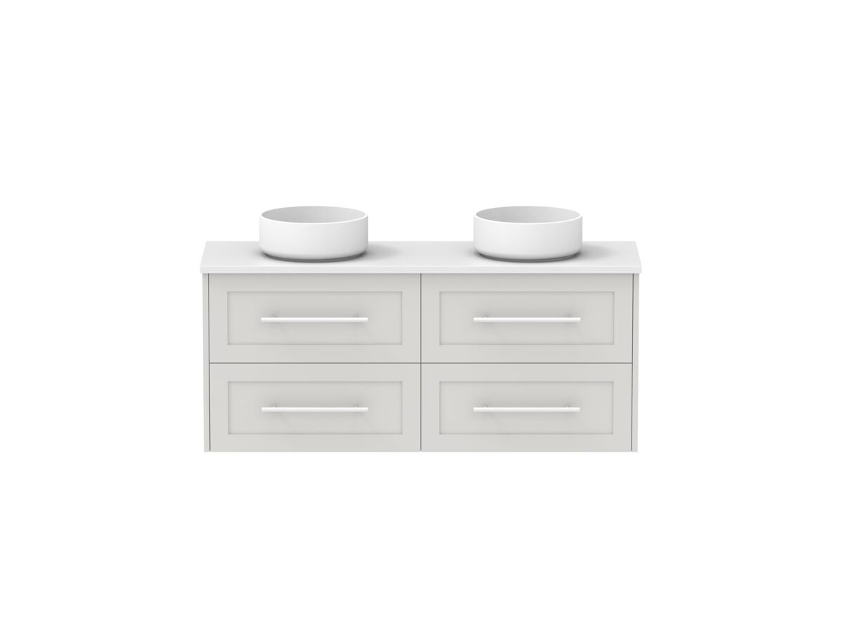 Hero - Kado Lux Ensuite All Drawer Twin 1200mm Wall Hung Double Basin 20mm Top