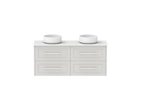Hero - Kado Lux Ensuite All Drawer Twin 1200mm Wall Hung Double Basin 20mm Top