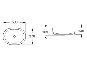 Roca Inspira Round Oval Above Counter Basin 500mm x 370mm