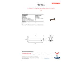 Specification Sheet - Scala Wall Bath Outlet Straight 160mm PVD Brushed Bronze Lead Free
