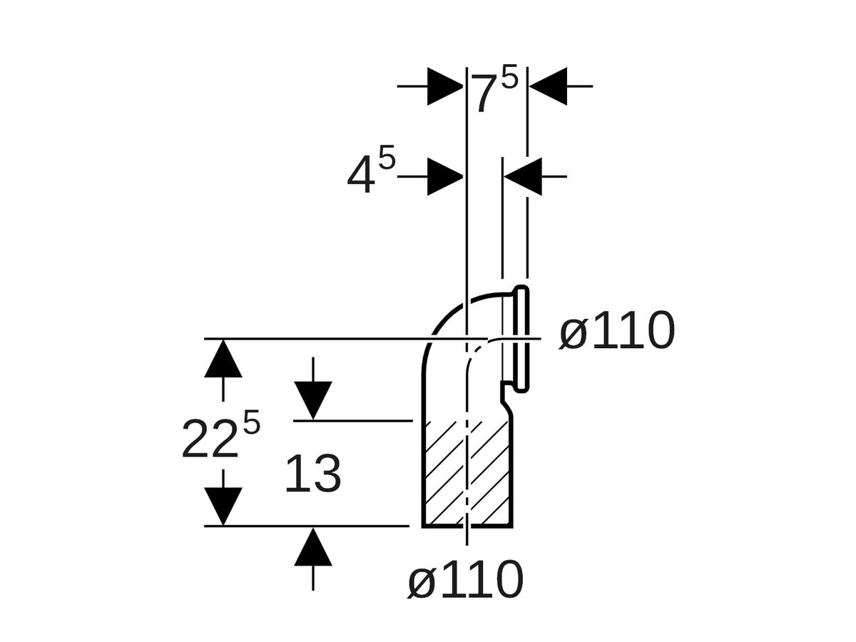 Geberit Bend & Connector 110mm