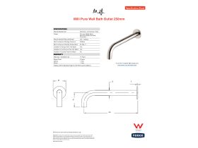 Specification Sheet - Milli Pure Wall Bath Outlet 250mm