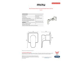 Specification Sheet - Mizu Silk Shower Mixer Tap Trimset Brushed Nickel Lead Free