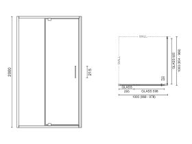 Posh Bristol Shower Screen 1000mm x 1000mm Chrome