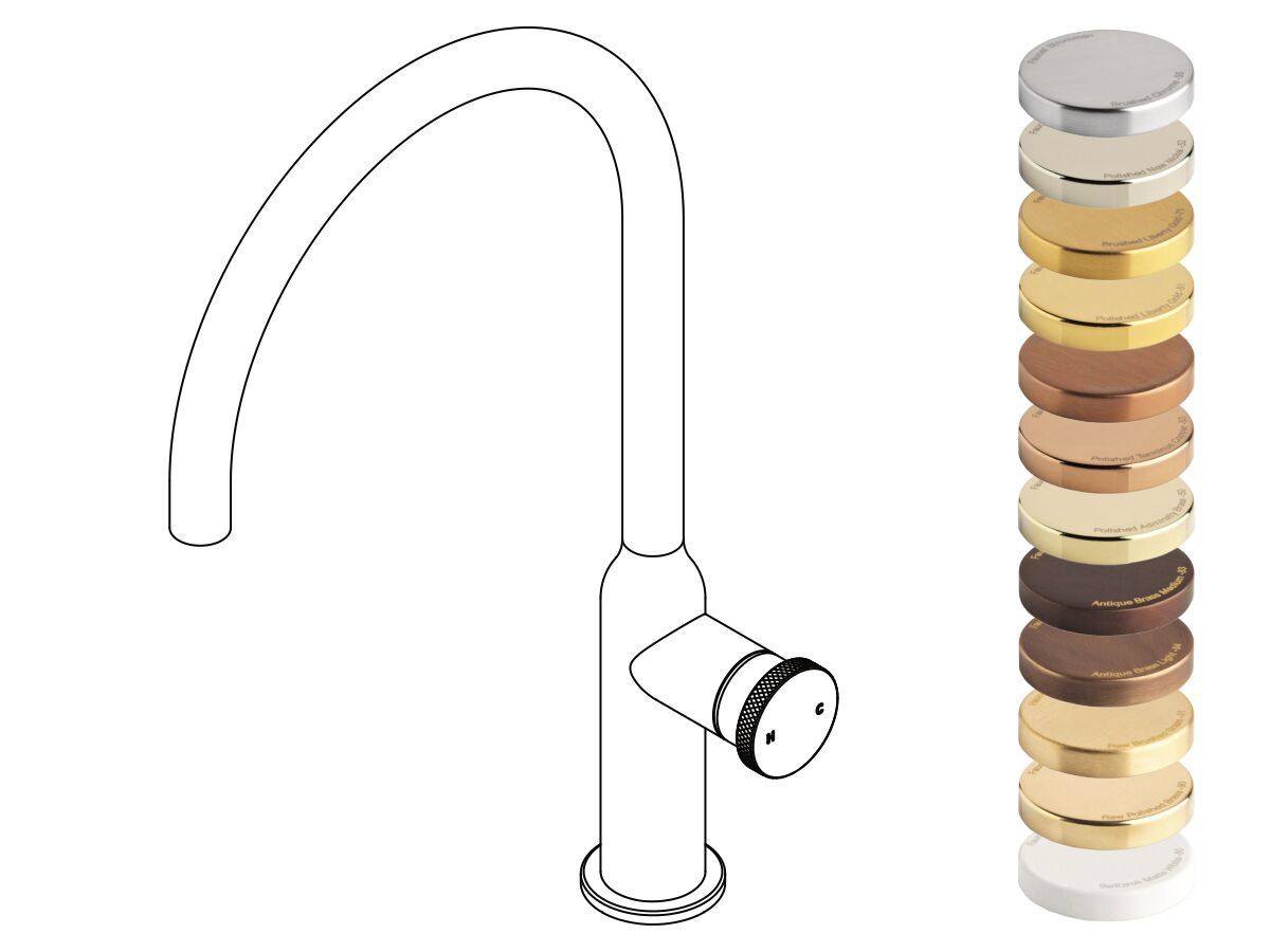 Hero - Faucet Strommen Vara Disc Gooseneck Sink Mixer Tap Specialty Finish (4 Star) Lead Free