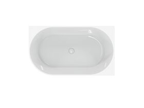 Supporting Image - Posh Solus Back to Corner Freestanding Bath 1300mm Right Corner with Overflow Gloss White - Top View