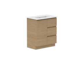Supporting Image - Posh Domaine 750mm Floor Mount Vanity Unit Conventional Matte White Ceramic Top