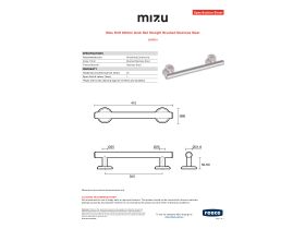 Specification Sheet - Mizu Drift 300mm Grab Rail Straight Brushed Stainless Steel