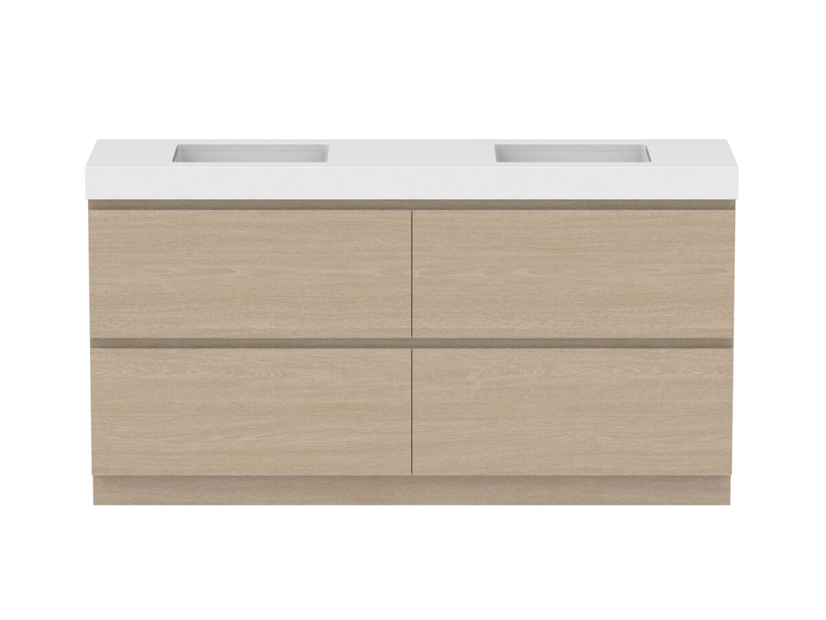 Hero - Posh Domaine All-Drawer Twin 1800mm Floor Mounted Vanity Unit Double Bowl 90mm Top