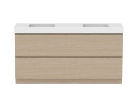 Hero - Posh Domaine All-Drawer Twin 1800mm Floor Mounted Vanity Unit Double Bowl 90mm Top