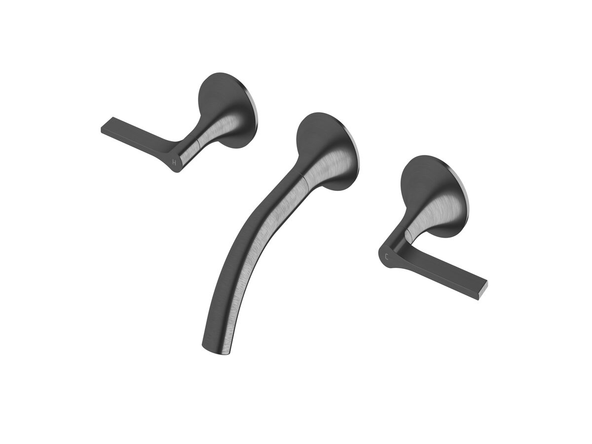 Sussex Oria Wall Bath Set 165mm PVD Brushed Gunmetal