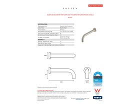 Specification Sheet - Sussex Scala 25mm Wall Outlet Curved 200mm Brushed Nickel (6 Star)