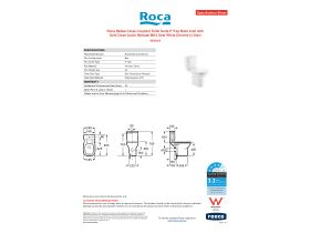 Specification Sheet - Roca Debba Close Coupled Toilet Suite P Trap Back Inlet with Soft Close Quick Release MK2 Seat White Chrome (4 Star)