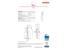 Specification Sheet - Faucet Strommen Vara Disc Floor Mounted Bath Mixer with Handshower Trimset Chrome (3 Star)