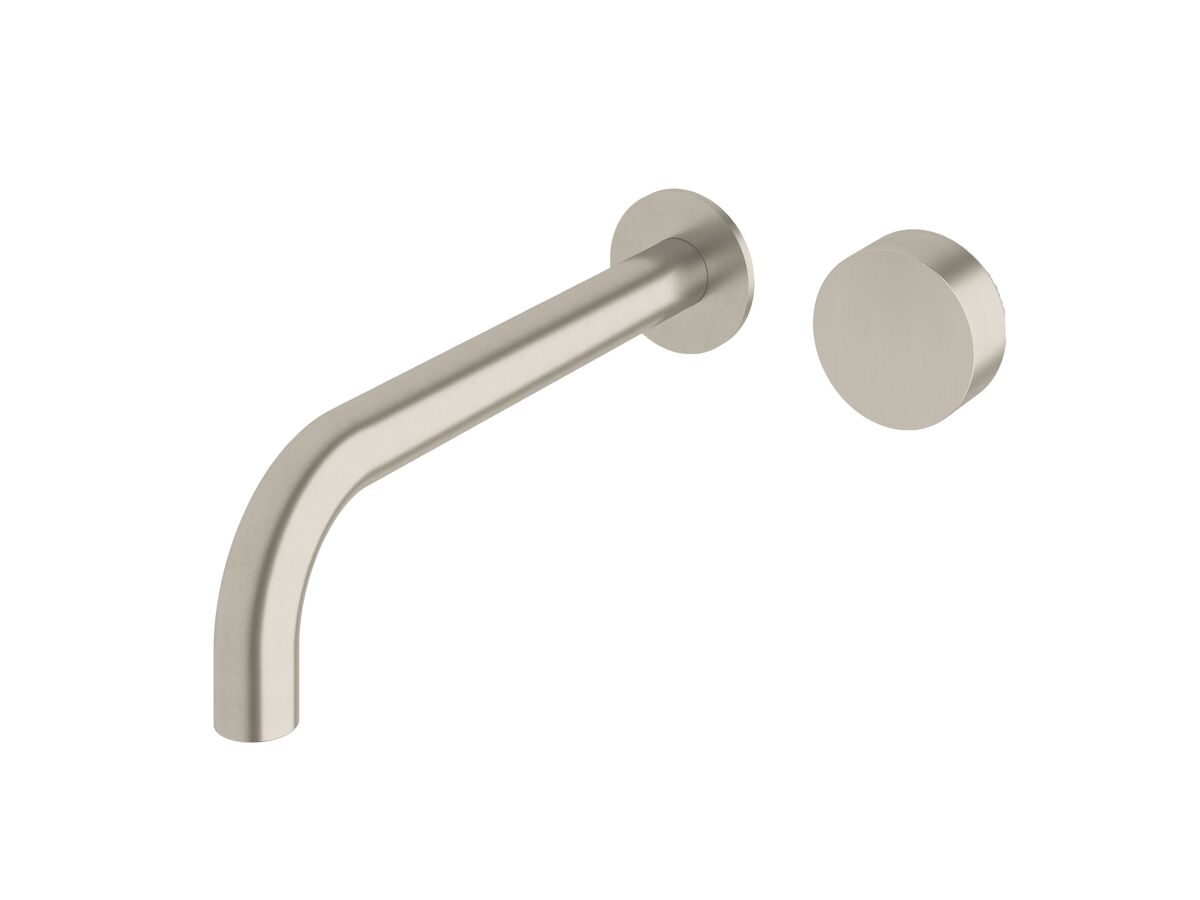 Sussex Pure Progressive Wall Basin Mixer Tap System 250mm Brushed Nickel (3 Star)