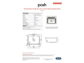 Specification Sheet - Posh Domaine Trough 45L with 1 Centre Taphole Stainless Steel