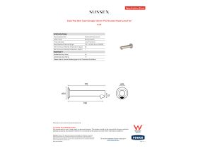 Specification Sheet - Scala Wall Bath Outlet Straight 160mm PVD Brushed Nickel Lead Free