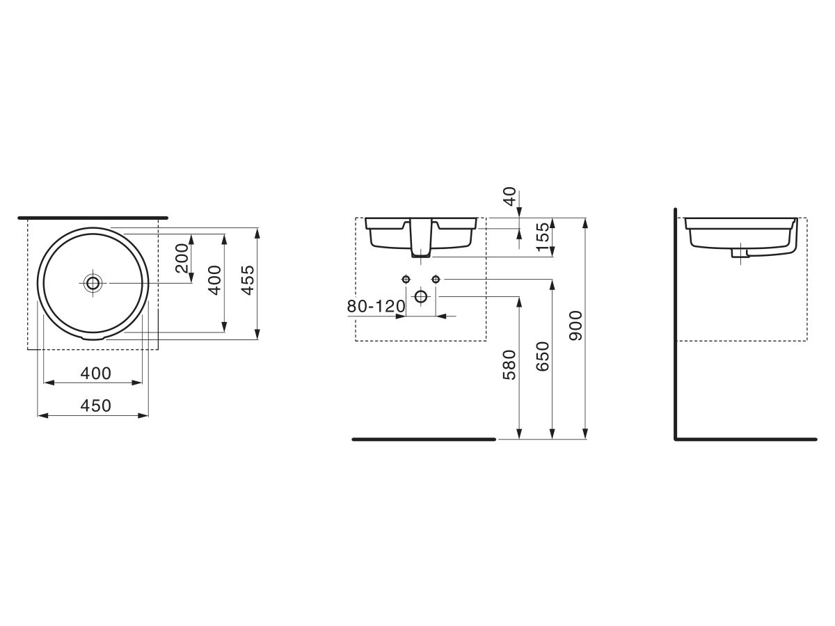 LAUFEN Living Under Counter Basin 400 White