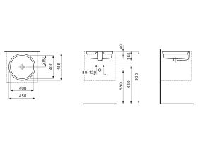 LAUFEN Living Under Counter Basin 400 White
