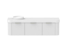 Supporting Image - Kado Neue Fluted Double Curve All Drawer 1800mm Wall Hung Vanity with Left Hand Basin Durasein 90mm Top Ultra White