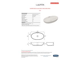 Specification Sheet - LAUFEN Alessi Counter Basin 700mm Matte White