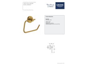 Technical Guide - GROHE Essentials Accessories Toilet Roll Holder Brushed Cool Sunrise