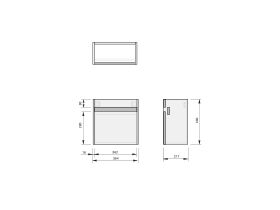 Technical Drawing - Posh Domaine Mini Wall Hung Ceramic Top