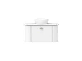 Supporting Image - Kado Era Double Curve All Drawer 900mm Wall Hung Vanity with Centre Basin 20mm Top Matte White