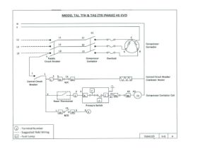 Wiring Diagram - Tecumseh Condensing Unit TAJ TFH & TAG (TRI Phase) HE-EVO Single Fan