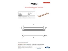 Specification Sheet - Mizu Drift Double Towel Rail 600mm Brushed Bronze