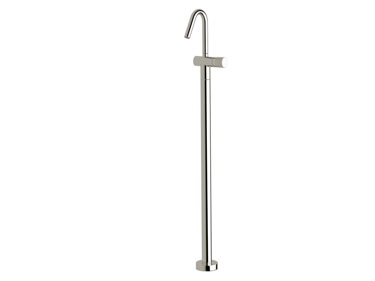 Sussex Pure Floor Mounted Basin Mixer Tap with Diamond Textured Handle Chrome (5 Star)