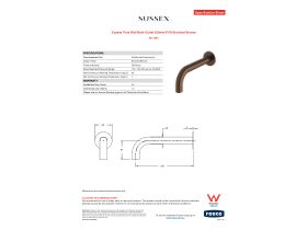 Specification Sheet - Sussex Pure Wall Bath Outlet 200mm PVD Brushed Bronze