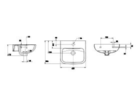 Wolfen Wall Basin with Overflow 1 Taphole 400 x 365