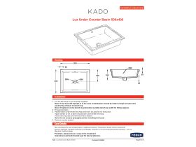Installation Instructions - Kado Lux Rectangle Under Counter Basin 500mm x 400mm Overflow White